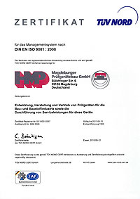 HMP T&Uuml;V Zertifikat QM