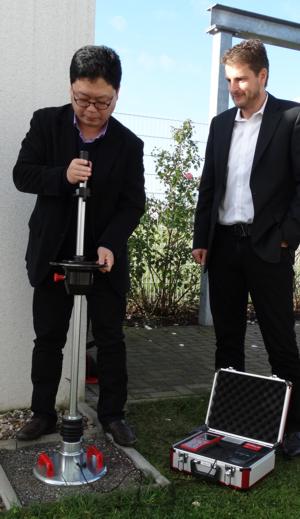 HMP - Korean distributor on a visit to Magdeburg, training for Light Weight Deflectometer