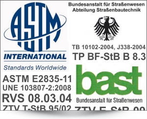 HMP LFG - Dynamischer Plattendruckversuch - Prüfvorschriften, Standards TP BF-StB B 8.3 ASTM E2835-11 ZTV E-StB 09