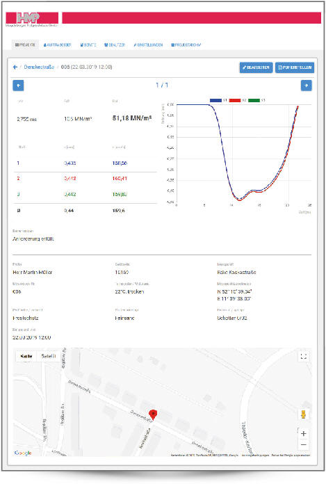 HMPreport - Screenshot measurement result
