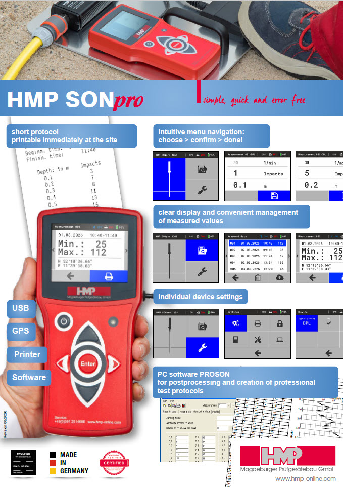 HMP SON f&uuml;r Rammsondierungen - Download Flyer