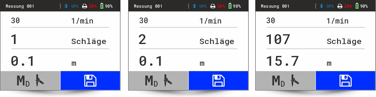 HMP SONpro - Display Messung - Sondiertiefe 