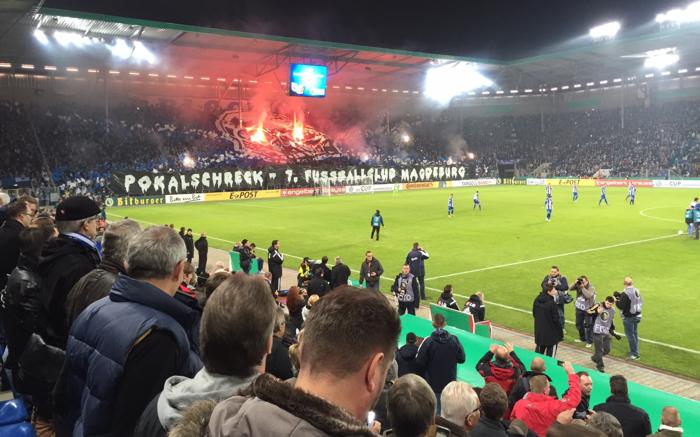 DFB-Pokal - 1.FCM gegen Bayer Leverkusen - angefeuert vom HMP-Team